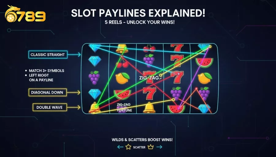 Các dòng trả thưởng trong game Nổ Hũ 6789